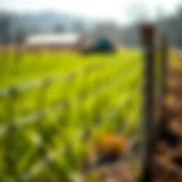 Durable 2x2 wire fencing in a vibrant farm setup