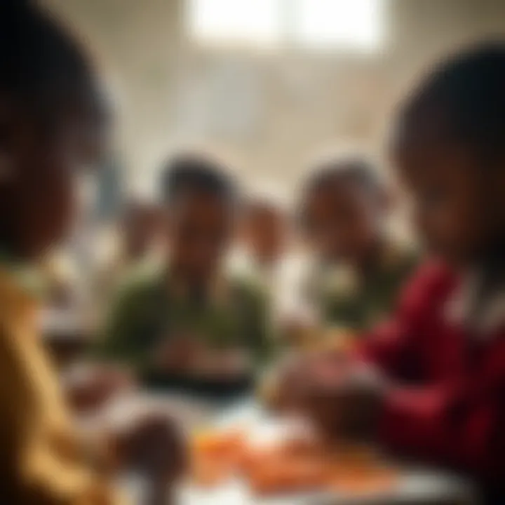 An engaging classroom scene where children learn about nutrition.