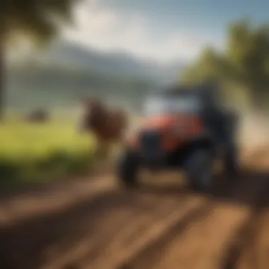 Electric Mules Enhancing Agriculture Agricultural landscape with electric mule vehicles at work