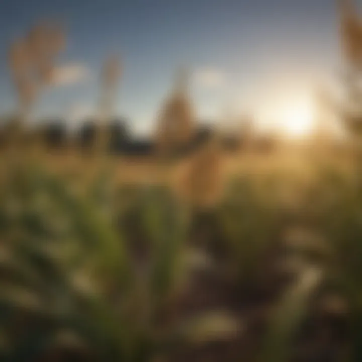 Close-up of a natural fiber plant in a field