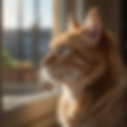 A thoughtful cat gazing out the window, symbolizing contemplation of health decisions