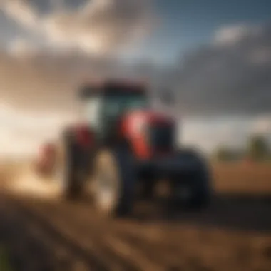 A diverse range of modern tractors showcased in a field