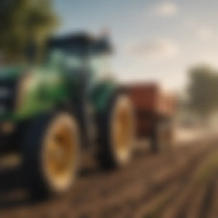 Tractor in action on a sustainable farm demonstrating efficiency