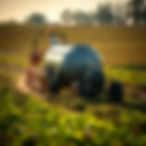 Application of Anhydrous Ammonia in Agriculture Anhydrous ammonia application in a lush agricultural field