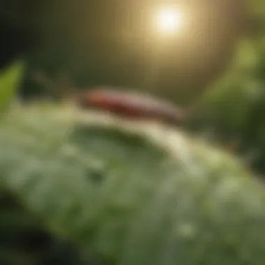 A close-up view of aphids on a leaf