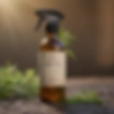 DIY Neem Oil Solution for Aphid Control Homemade neem oil solution in a spray bottle