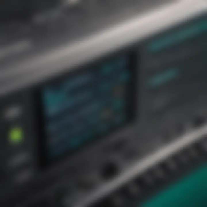 Close-up of the Aqua Logic controller interface