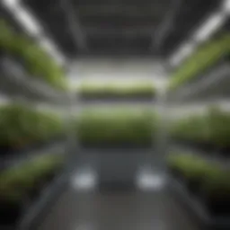 Interior view of an automated grow box showcasing plant growth