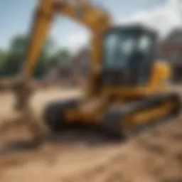 Backhoe working on construction site