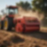 Bale chopper blower in action on a farm