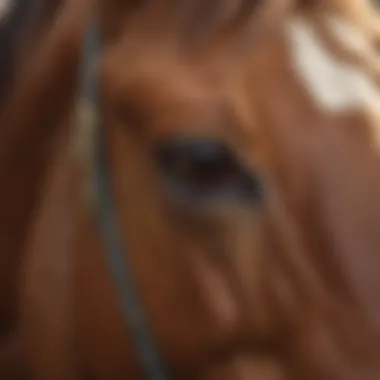 Close-up of a senior horse with a shiny coat