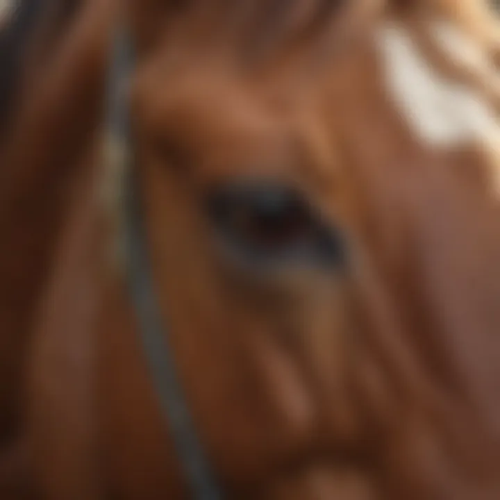 Close-up of a senior horse with a shiny coat