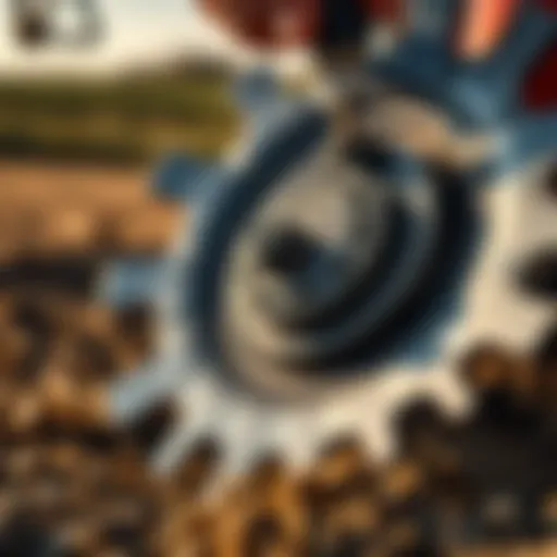 Close-up view of a bush hog disk showcasing its sharp blades and robust design.
