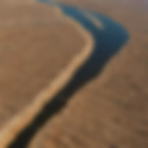 Aerial view of California's drought-affected landscapes