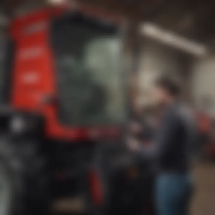 User interacting with CaseIH Trident during operation