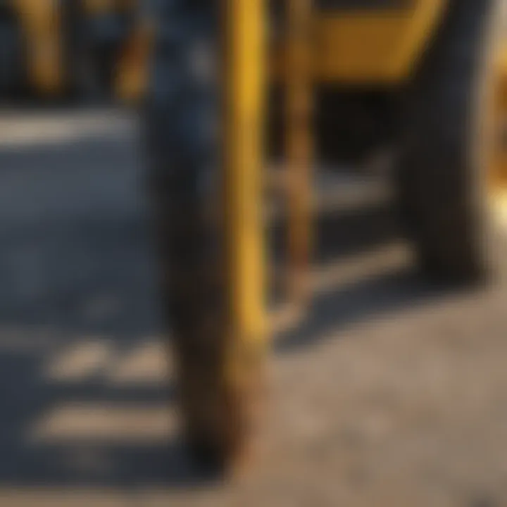 Different types of Caterpillar forklift forks displayed