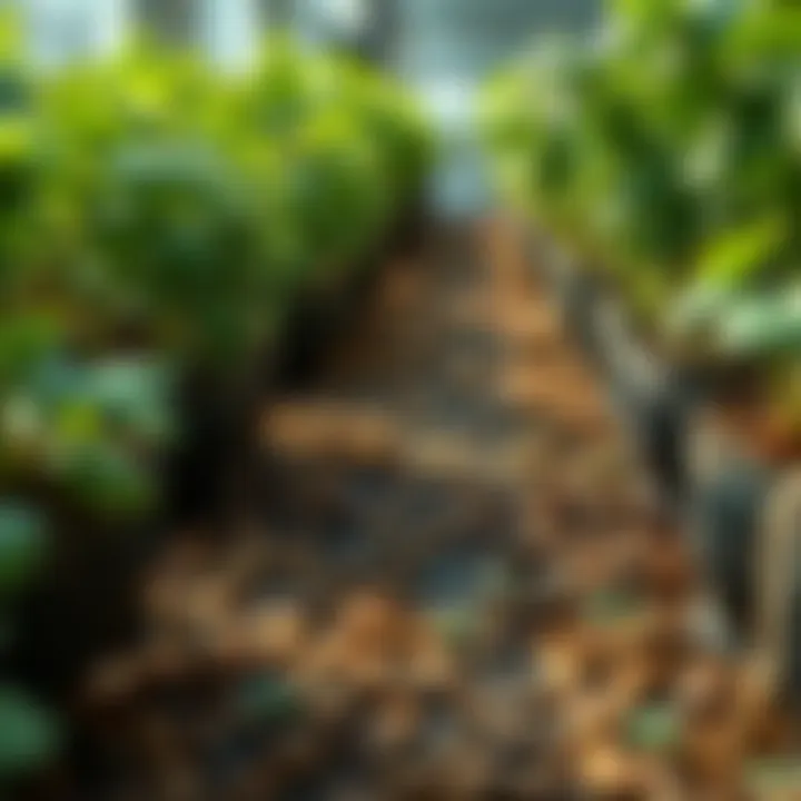 Coco mat in a hydroponic setup