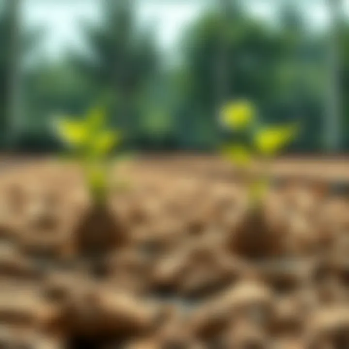 Comparison of plant growth with and without coco mats