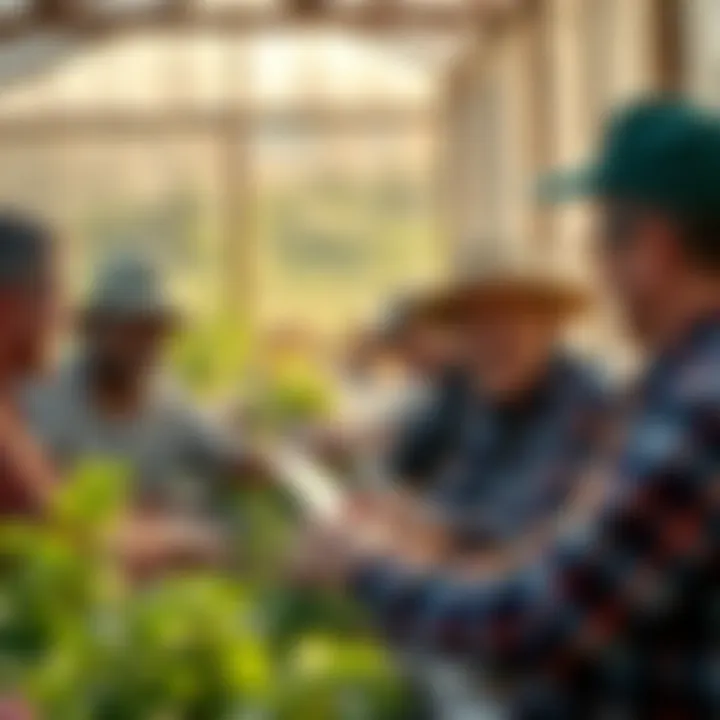 Farmers collaborating in a workshop focused on sustainable practices