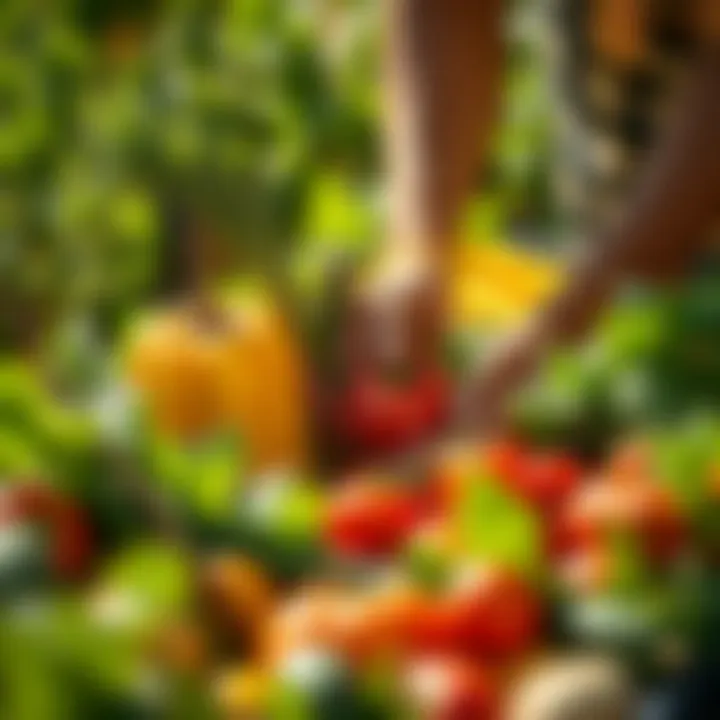 Healthy produce being harvested, symbolizing wellness and nutrition