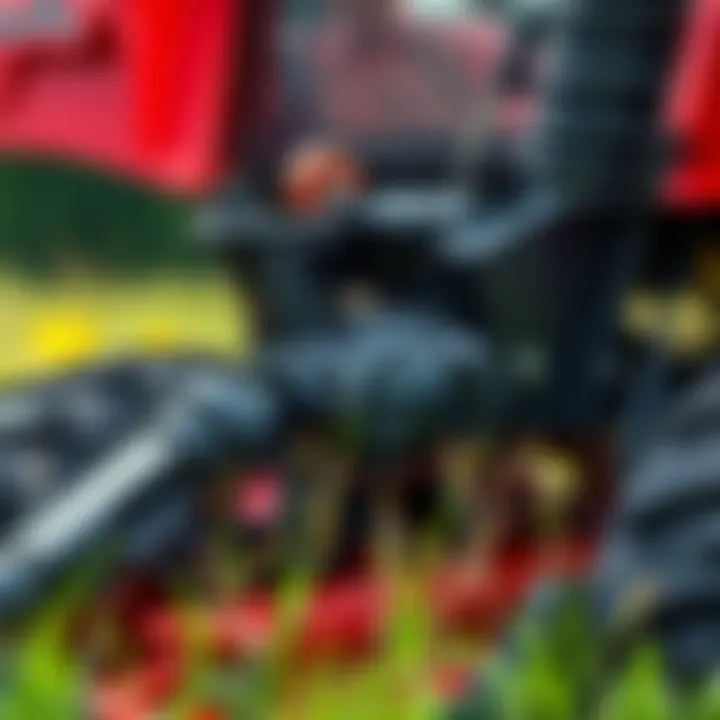 Close-up of a cutting mechanism designed for efficient grass mowing