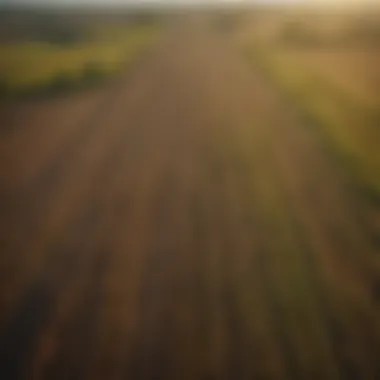 Aerial view of vast agricultural land