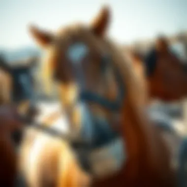 A horse being fed using a scoop, demonstrating proper feeding techniques and interactions