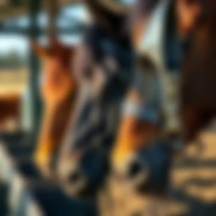 Close-up of material selections for horse feeding scoops, emphasizing durability and safety