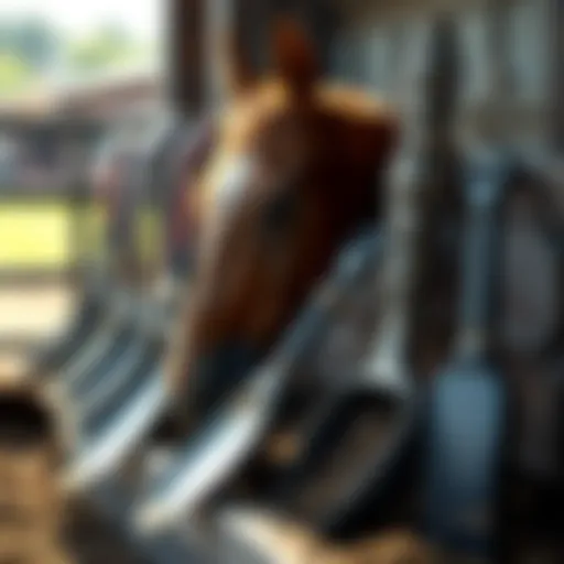 Different types of horse feeding scoops showcasing various designs and sizes