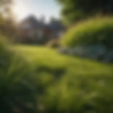 A beautifully manicured lawn showcasing different grass types