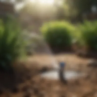 Promoting Water Efficiency through Bluetooth Irrigation Visual representation of water conservation with Bluetooth valves