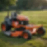 Detailed view of a chopper zero turn mower showcasing advanced design features.