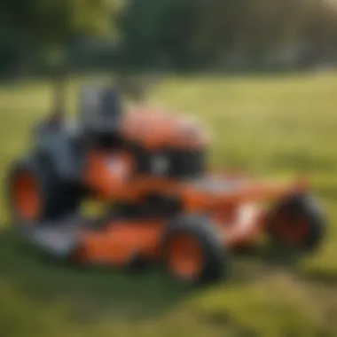 Detailed view of a chopper zero turn mower showcasing advanced design features.