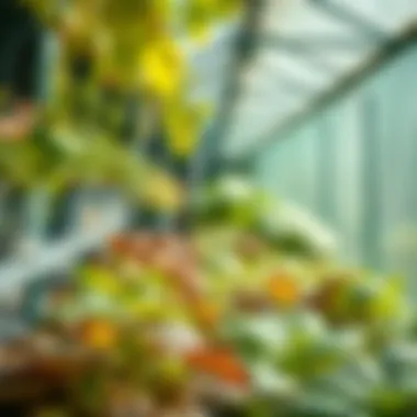 Biodiversity in Net House Settings Diverse plant species thriving in a net house