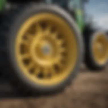 Variety of John Deere wheels demonstrating different materials and functionalities