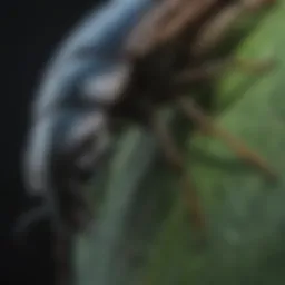 Close-up of a stink beetle on a leaf