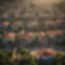 Aerial view of a residential area in El Salvador showcasing different house designs