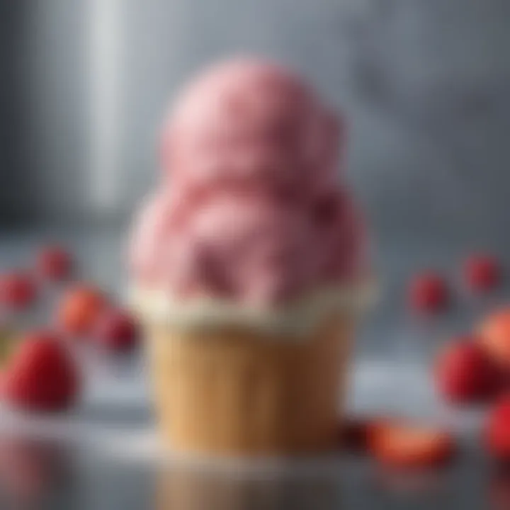 Creamy texture of homemade ice cream made from frozen fruits