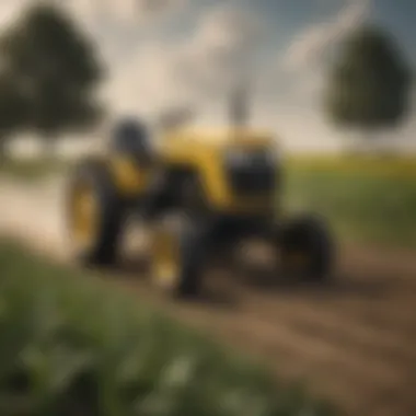 Modern Cub Cadet International tractor working in a field