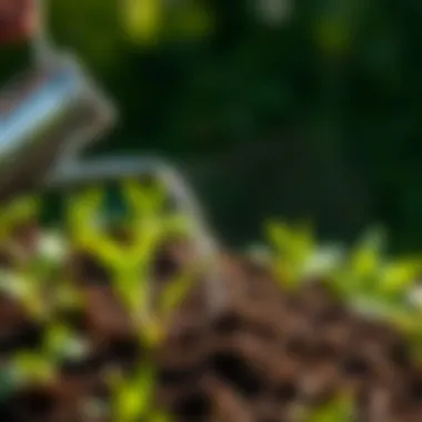 Watering can nourishing the soil