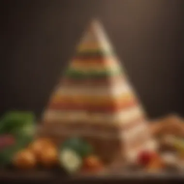 Visual representation of a food pyramid illustrating nutritional requirements