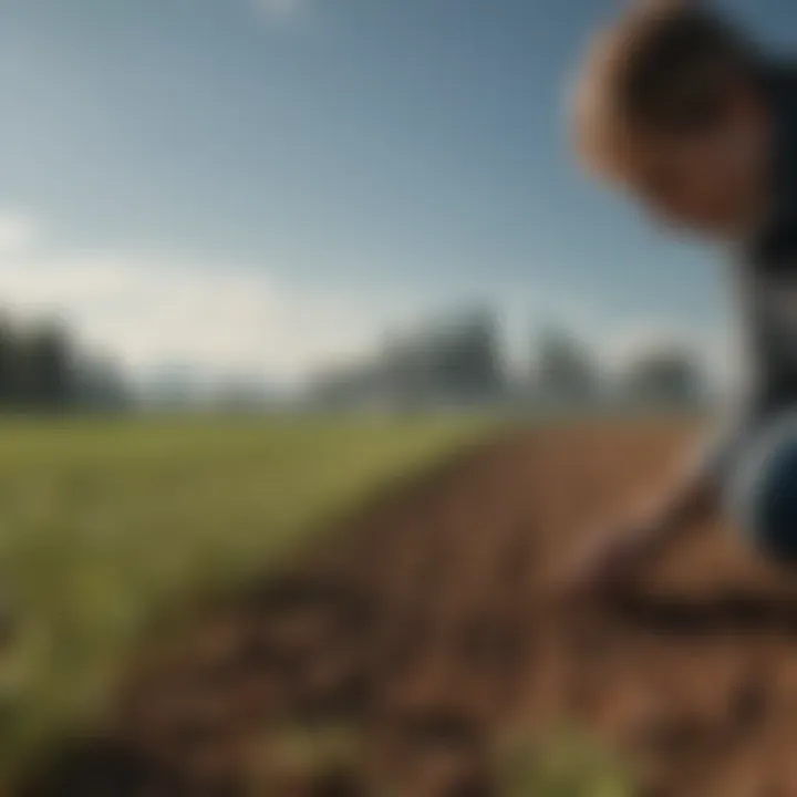 Agricultural professional analyzing buckwheat planting data