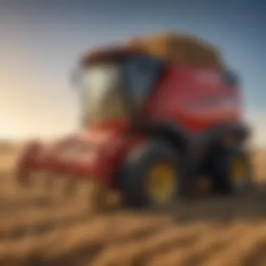 Close-up of a technologically advanced hay baler