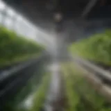 Ebb and flow control bucket in a hydroponic setup