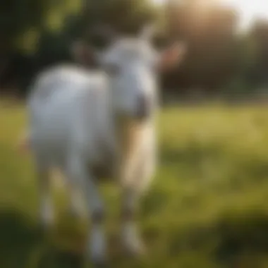 Natural Goat Grazing for Health Goat grazing in a lush pasture, symbolizing natural health practices.