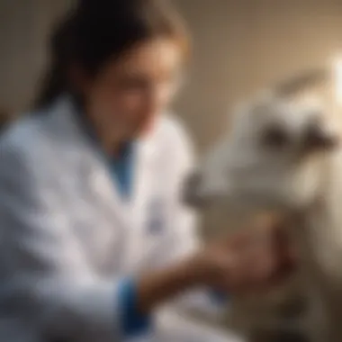 A veterinarian examining a goat, representing accurate diagnosis.