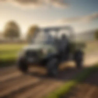 Electric mule vehicle navigating a farm field