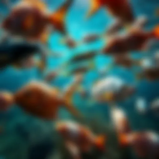 Vibrant underwater scene showcasing diverse fish species