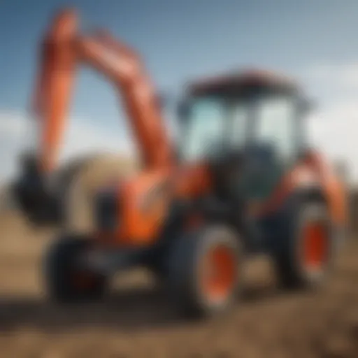 Kubota backhoe attachment in action on a job site