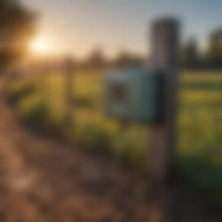 Parmak fence charger in a rural setting